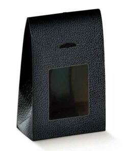 Black – Sweet/Cookie Satchel – 115 x 55 x 180mm with PVC window