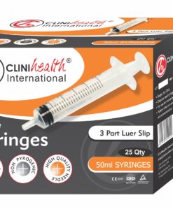 Syringe 50 3 Part L/Slip 25s CliniHealth