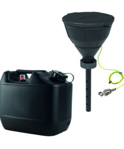 SCAT Safety Waste Set: 10L Canister S60 with Mechanical Level Control, Funnel S60, Stainless Steel Sieve