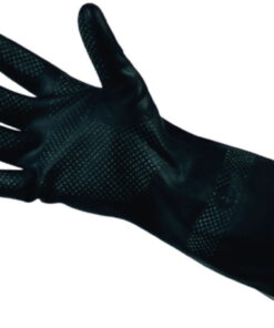 EKASTU Chemical Protection Gloves Size 8-8½ (M) M2-PLUS, Cat.3, Polychloroprene, Black, Approx. 31 cm Long, Pair