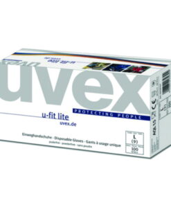 Uvex Disposable Gloves U-Fit Lite, Size L, Nitrile, 240mm, Silicone-Free, Powder-Free, Blue, Pack of 100