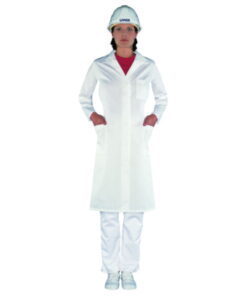 Uvex Ladies' Laboratory Coat, Size 42, White, 65% Polyester / 35% Cotton, 1/1 Arm Type (81510)