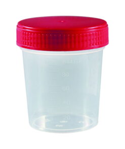 LLG Multipurpose Container, 120 mL, PP with Red PE Screw Cap, Frosted Label, Pack of 300
