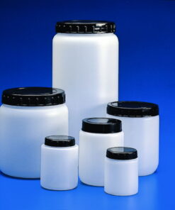 Kartell Cylindrical Jar, 70 ml, HDPE, White with Black Screw Cap