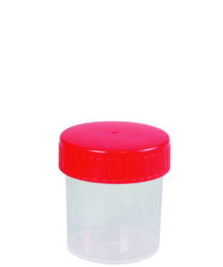 Ratiolab Multipurpose Beakers 30 mL with Red Screw Lid, Non-Graduated, Non-Sterile, Pack of 1000