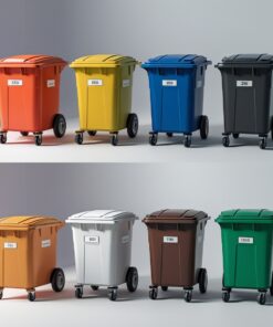 Blue 770 liter wheelie bin