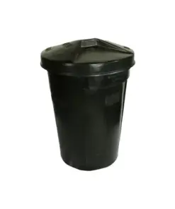 85L Dustbin with Lid Black