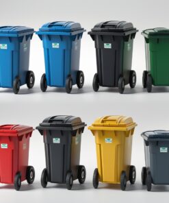 770 liter red wheelie bin