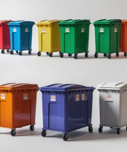 Pink 770 liter wheelie bin