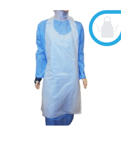 Plastic Apron 110cm - White with 2 Ties (Disposable)