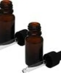 Dropper Bottle, Amber Glass, Black Lid Pipette, 10ml