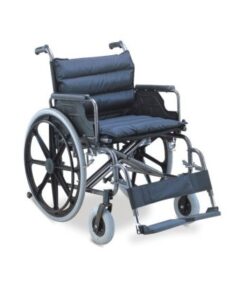 Wheelchair steel/nylon Extra Wide up to 125kg Detach Arm & Footrest