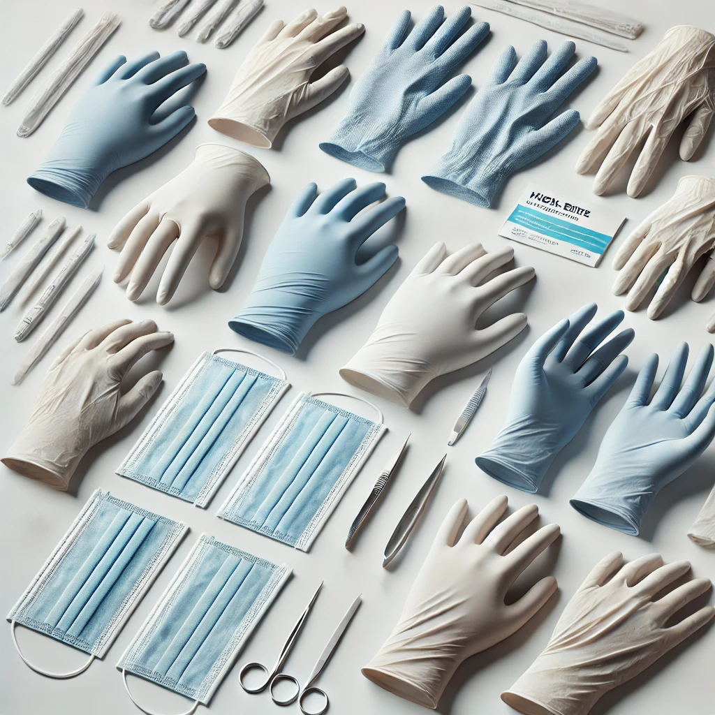 High risk exam ination rubber gloves
