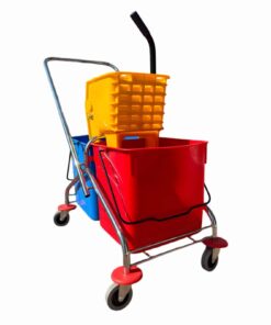 50L Double Bucket & Wringer With Steel Frame