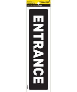 Information Sign - Entrance - White-Black - 185 x 50mm - SIGNAENT(R)