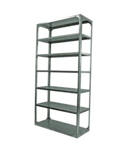 Bolted Shelving Steel Bay 7 Shelves - Uni-Angle - Seven Shelf Kit - Galvanised - 365.8 x 91.4 x 91.4 cm