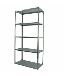 Bolted Shelving Steel Bay 5 Shelves - Uni-Angle - Five Shelf Kit - Galvanised - 243.8 x 91.4 x 45.7 cm