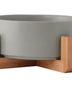 1 PC Ceramic Bowl & Bamboo Stand