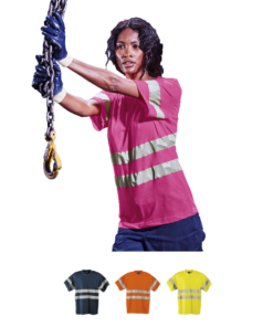 150g Poly Cotton Safety T-Shirt with High Visibility Reflective Tape