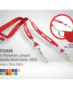 20mm Petersham Lanyard with 1 colour print for holding mask – Kids – Min 250 units