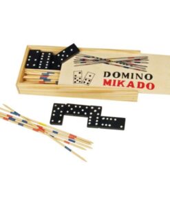 Game set of Domino’s and Mikado.