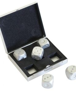 Tossing 5 Piece Dice Set – Silver