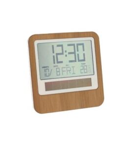 Eco Friendly bamboo Large Clock – Foldable stand , Dual power ,