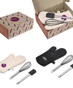 Baking Gift Set – Single Oven Glove, Spatula & Whisk in Brandable Gift Box