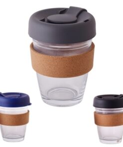 Brew Mate 300ml Coffee Tumbler – Glass, Cork & Secure Silicone Lid