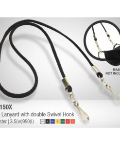 Cord lanyard with double swivel hooks for holding mask – Adults – Min 250 units