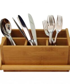 Bamboo 4 Division Table Caddy W/Hand