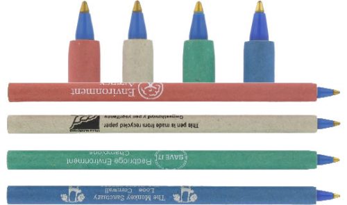 Recycled Paper Eco Pen – Plain – Min Order: 250 units