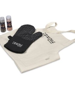 Gourmet Kitchen Gift Set – Cotton Apron, Cotton Over Glove, Salt & Pepper