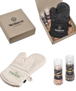 Gourmet Chef Kitchen Gift Set – Cotton Over Glove with Salt & Pepper in Gift Box