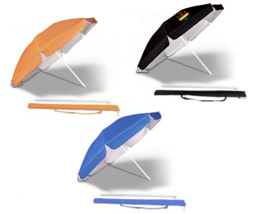 San Clemente Beach Umbrella – Avail in: Black, Orange, Red or Royal Blue