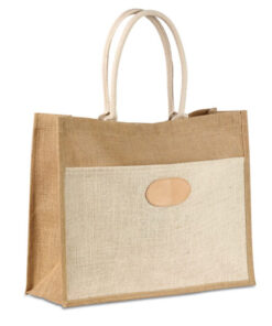Two tone jute shopping bag