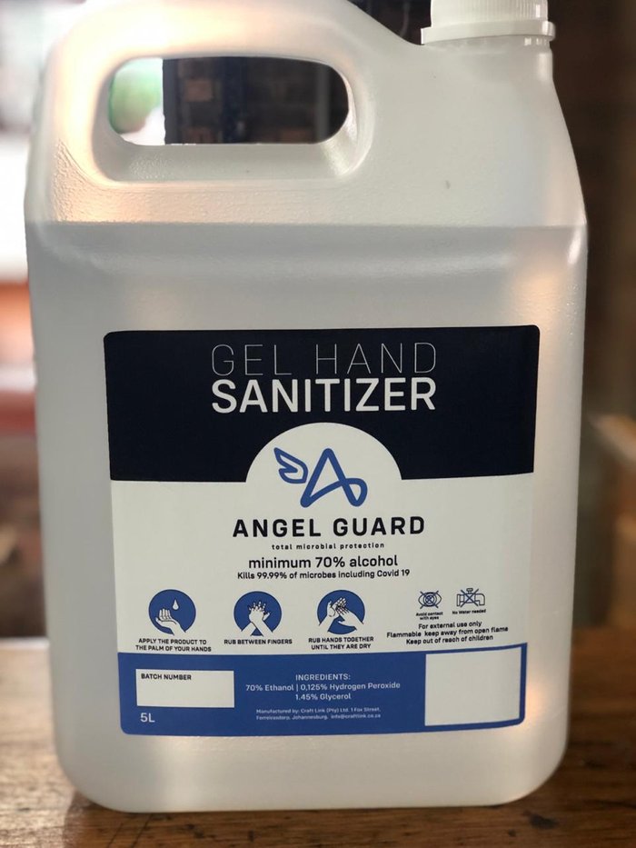 Liquid or Gel Hand Sanitiser / Sanitizer (70% Alcohol) 5 Litre – Min 10 units