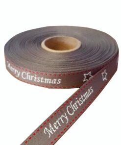 No 193 – Merry Christmas 20mm – Taupe, Light Grey & Red