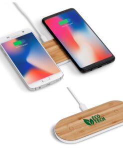 Maitland Eco Bamboo Dual Wireless Charger – Simultaniously Charge 2 Devices