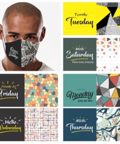 Mens Days of the Week 3 Layer Beak Mask – 7 different masks per pack. Min 20 packs