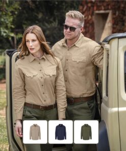 Mens Mawenzi Long Sleeve Bush Outdoor Shirt – Quick-Dry, Vented Back & Flap Pockets