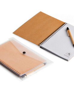 A5 Eco Notebook & Pen in clear sleeve