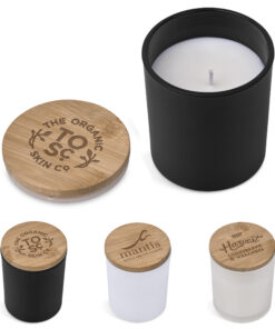 Natural Bamboo & Glass Long Burning Scented Candle