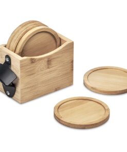 Okiyo Kanpai Bamboo Coaster & Bottle Opener Set