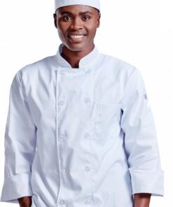 Chef Jacket Poly Cotton White. Small – 5XL