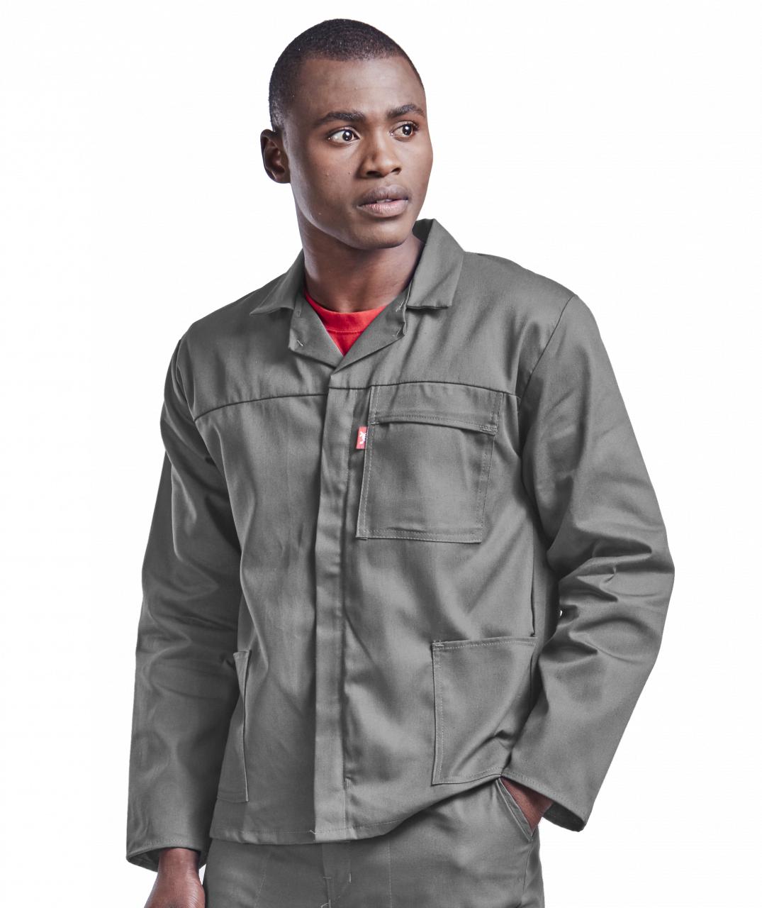 Conti Suit Jacket Poly Cotton. Platinum. Avail in Black, Grey, Navy or Royal Blue. Sizes 34 – 54