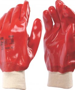 Glove Pvc Elbow Length Red Medium Weight