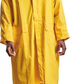 Rain Coat Pvc With Hood. Yellow. Small – 4XL