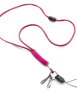 Polyester lanyard with a matching colour transparent sliding PVC