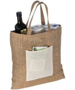 Hessian bag with cotton pocket